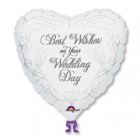 Шар-сердце «Свадьба Best Wishes Wedding» 18»