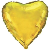 Шар-сердце золотой 18'' фольга