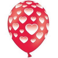 5 красных латексных шаров в «сердцах» 14''
