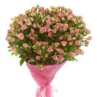 Букеты из кустовых роз Избранной (розовый)