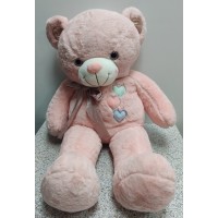 Медведь розовый 3-сердца, 80