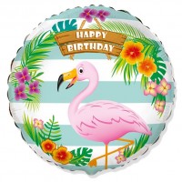 Шар-круг С Днем Рождения фламинго